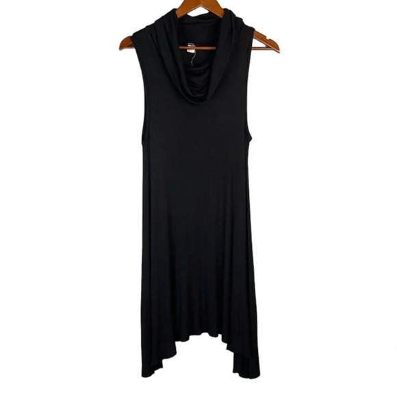 BDG Urban Outfitters Ribbed Cowl Neck Dress Black Asymmetrical Monochrome S - Picture 11 of 11